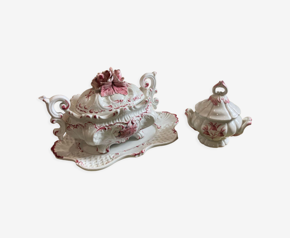 Porcelain and sugar slip tureen
