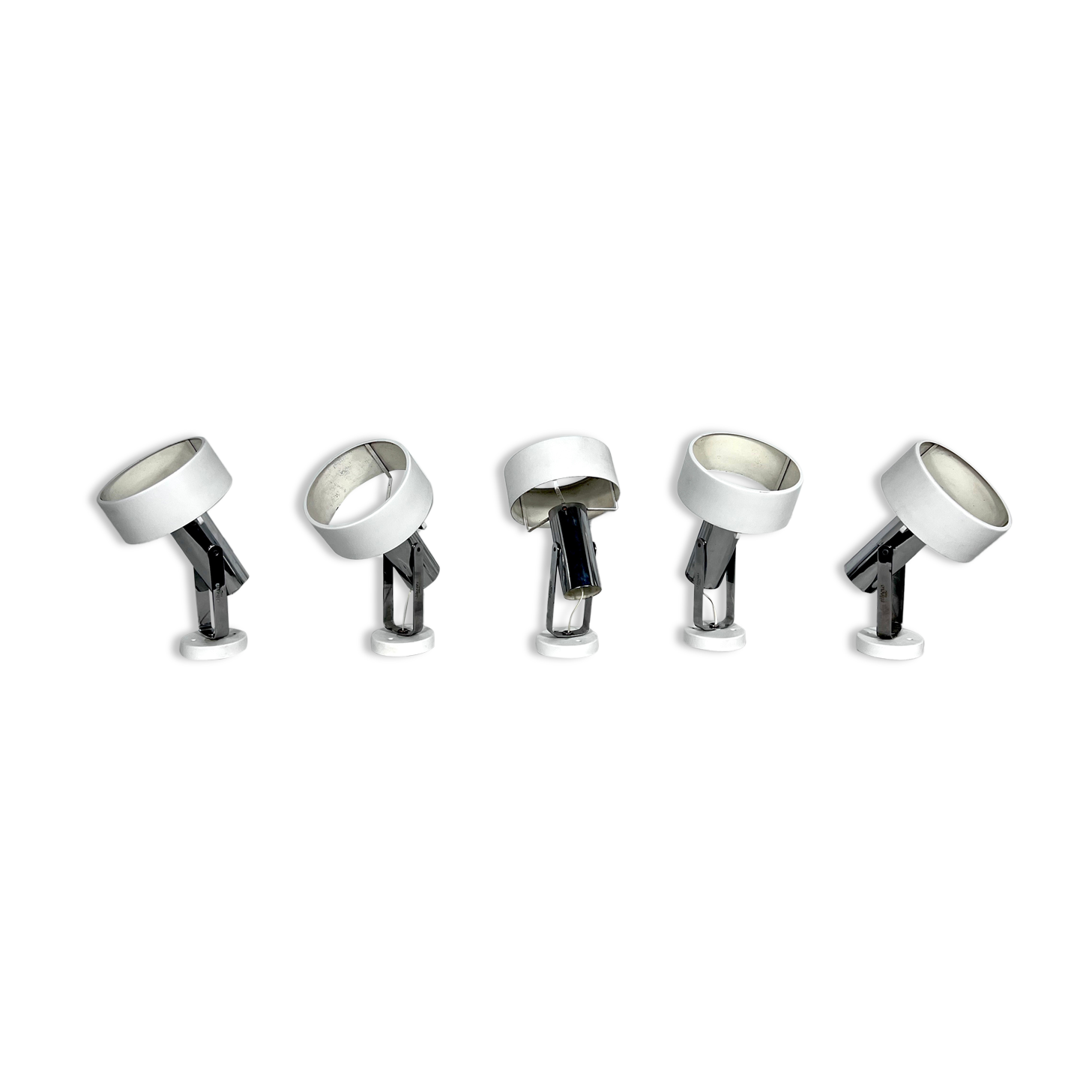 Stilnovo Milano, set of five orientable wall lights from 50s