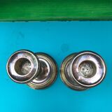 Pair of Louis XVI style candlesticks in silvered bronze