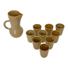 Set in stoneware carafe and 9 glasses