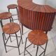 Sika Møbler vintage Bar mit 4 Barhocker aus Teak