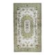 Vintage Turkish Oushak handmade wool cotton green area rug 108x225