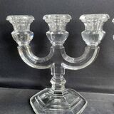 Pair of crystal candlesticks – Bernard Schott – Hellert (Moselle)