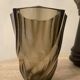 Series of 4 vintage smoked glass vases from the 70s