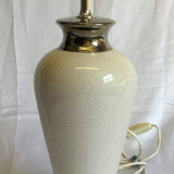 White ceramic lamp cracked effect and silver
