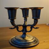 Candle holder three pewter lights