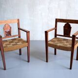 Paire de Fauteuils coloniaux, 1950