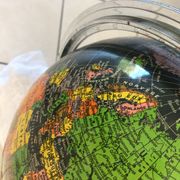 World map in black background