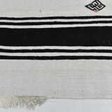 Tapis de chanvre blanc et noir 6x13, 202x404cm