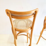 Series of 4 canned bar stools