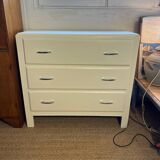 Vintage chest of drawers restored in white painted wood