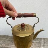 Teapot in gilded brass and wood