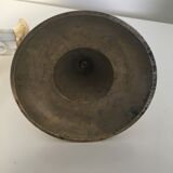 Set of 2 mother-of-pearl candlesticks and brass