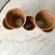 Set of 5 glasses / coffee cups in stoneware handmade 70s