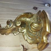Wall console in rockwork – patinated gold decor, Louis XV style