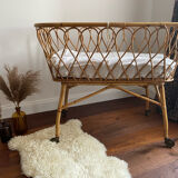 Berceau rotin vintage