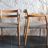 Danish table and 6 chairs set, by Niels Moller, 1960