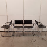 Set of 4 black armchairs