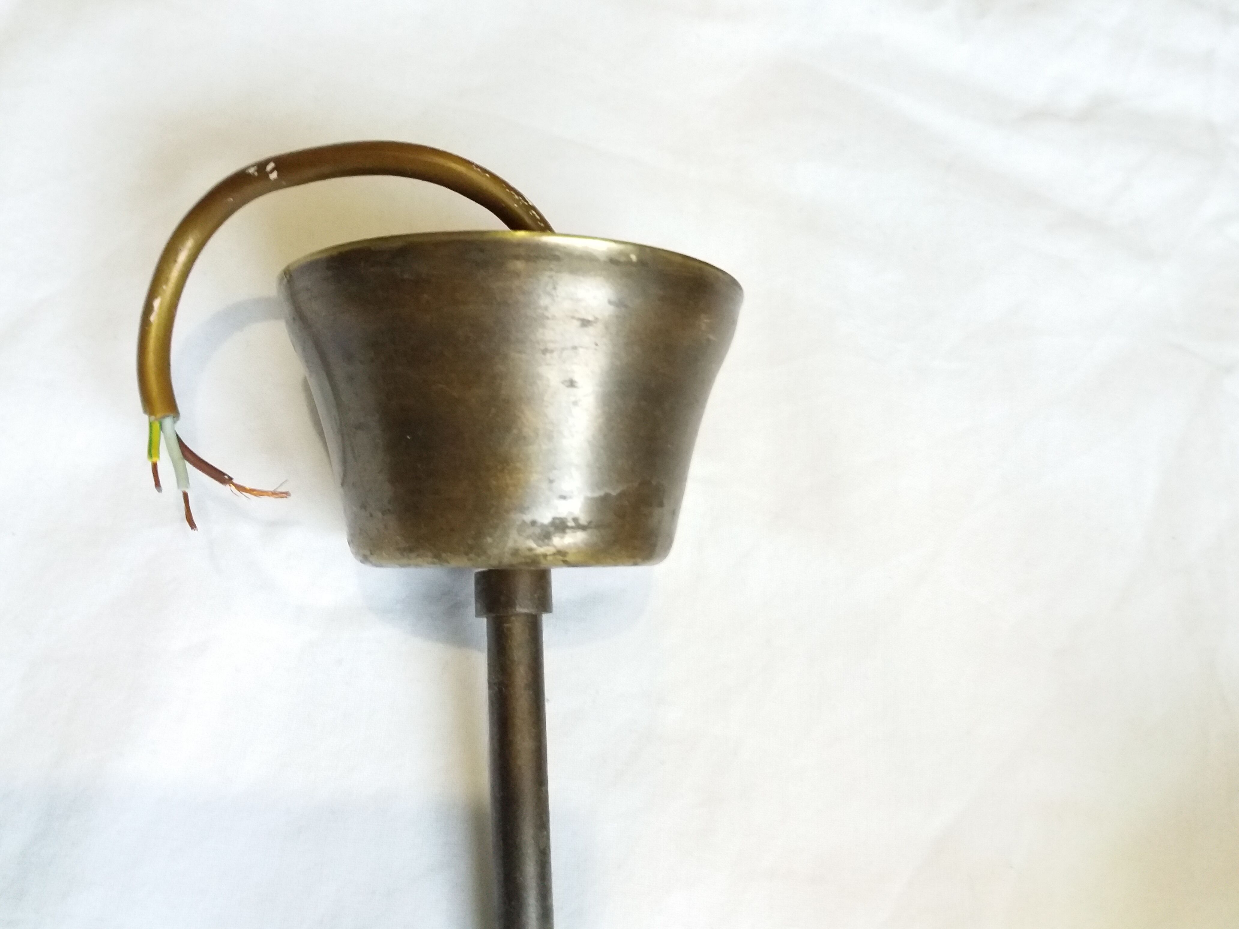 2 amber chiseled blown glass globe ball pendants