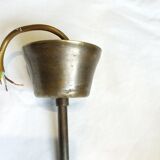 2 suspensions globe boule en verre soufflé ciselé ambré