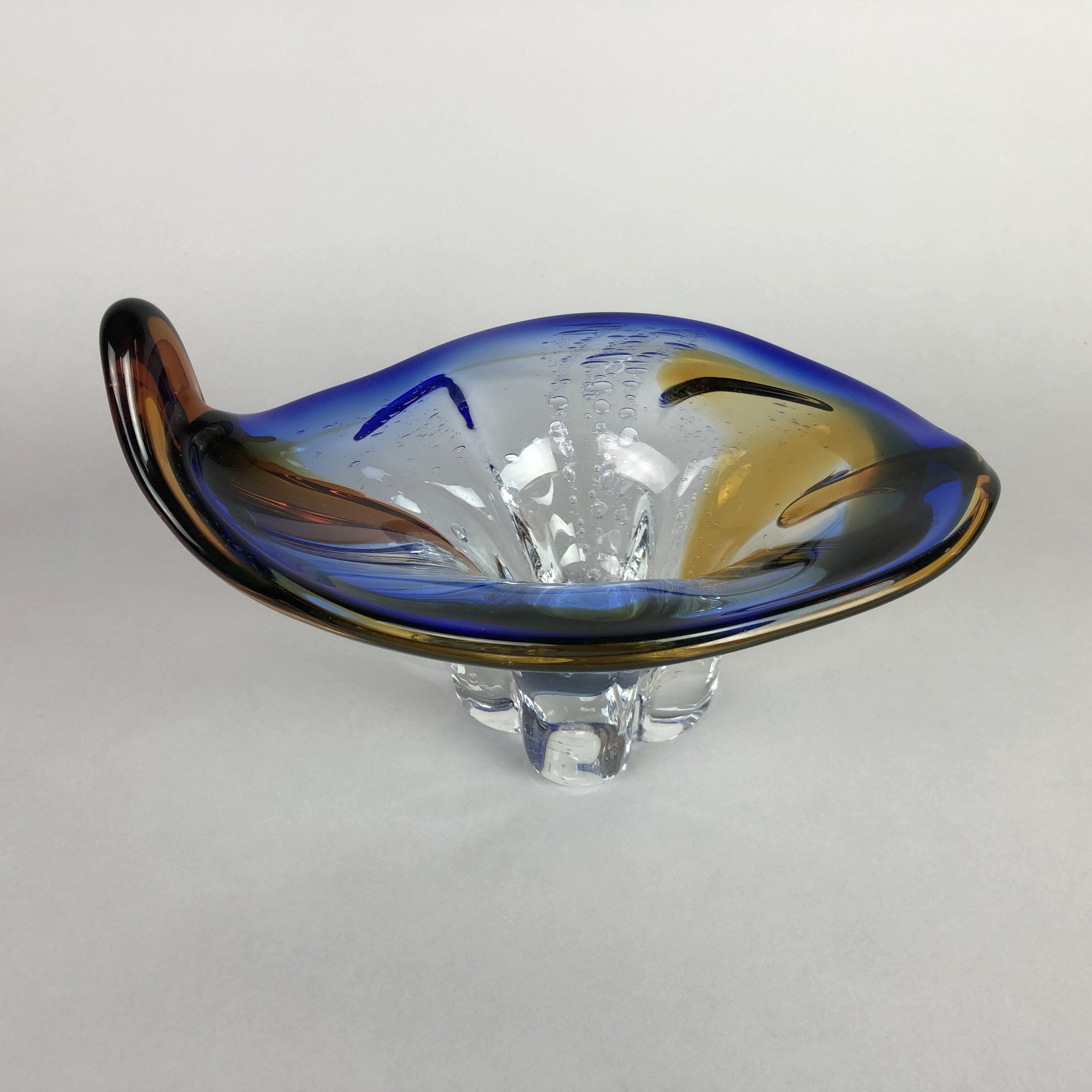 Bohemian art glass bowl, 1960's
