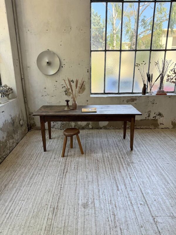 Table de ferme chêne 1950 pieds fuseaux