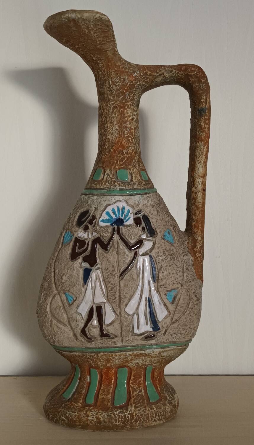 Vintage Egyptian motif jug vase