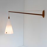 Mid-century Swedish wall lamp in teak by Uno and Östen Kristiansson for Luxus, 1960s