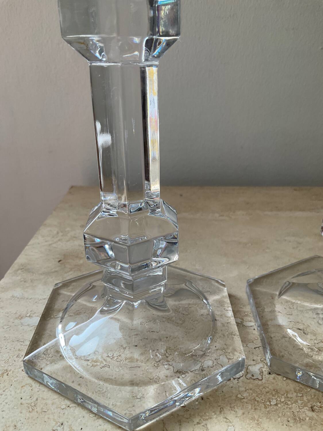 Pair of crystal candlesticks