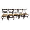 5 chaises paillées en bois