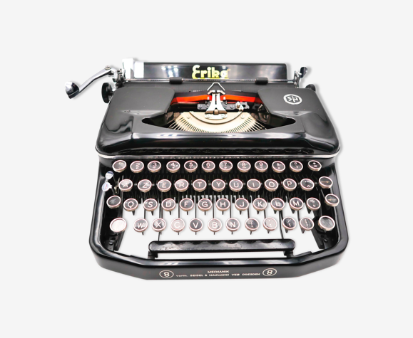 Machine à écrire Erika 8 noire révisée ruban neuf