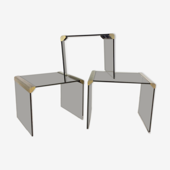 Set of 3 pull out tables, Gallotti and Radice, Italian, 1970
