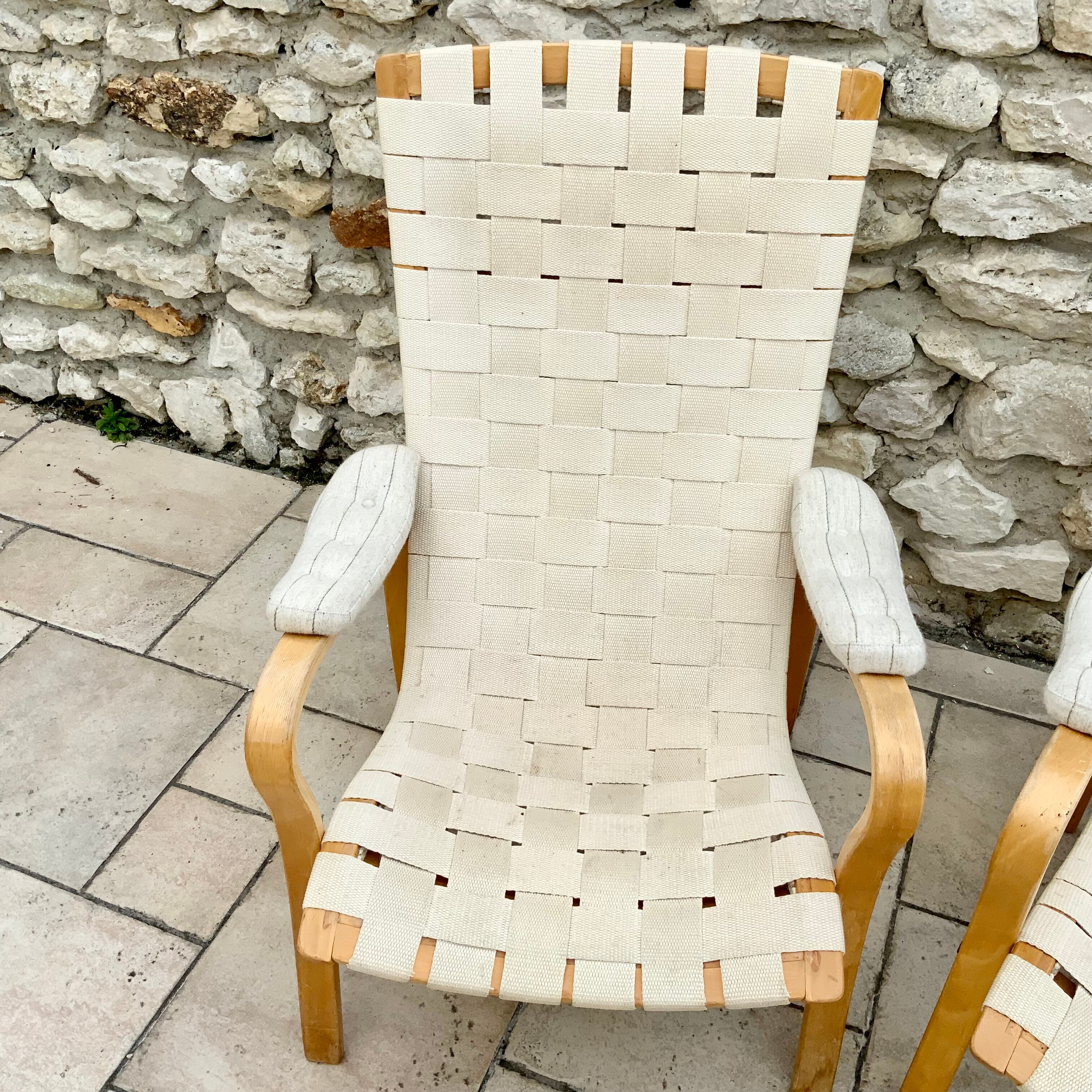 Pair of Scandinavian design armchairs 1960s/70s by Bruno Mathsson "