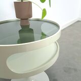Space age design tafel Opal Möbel met rookglazen blad