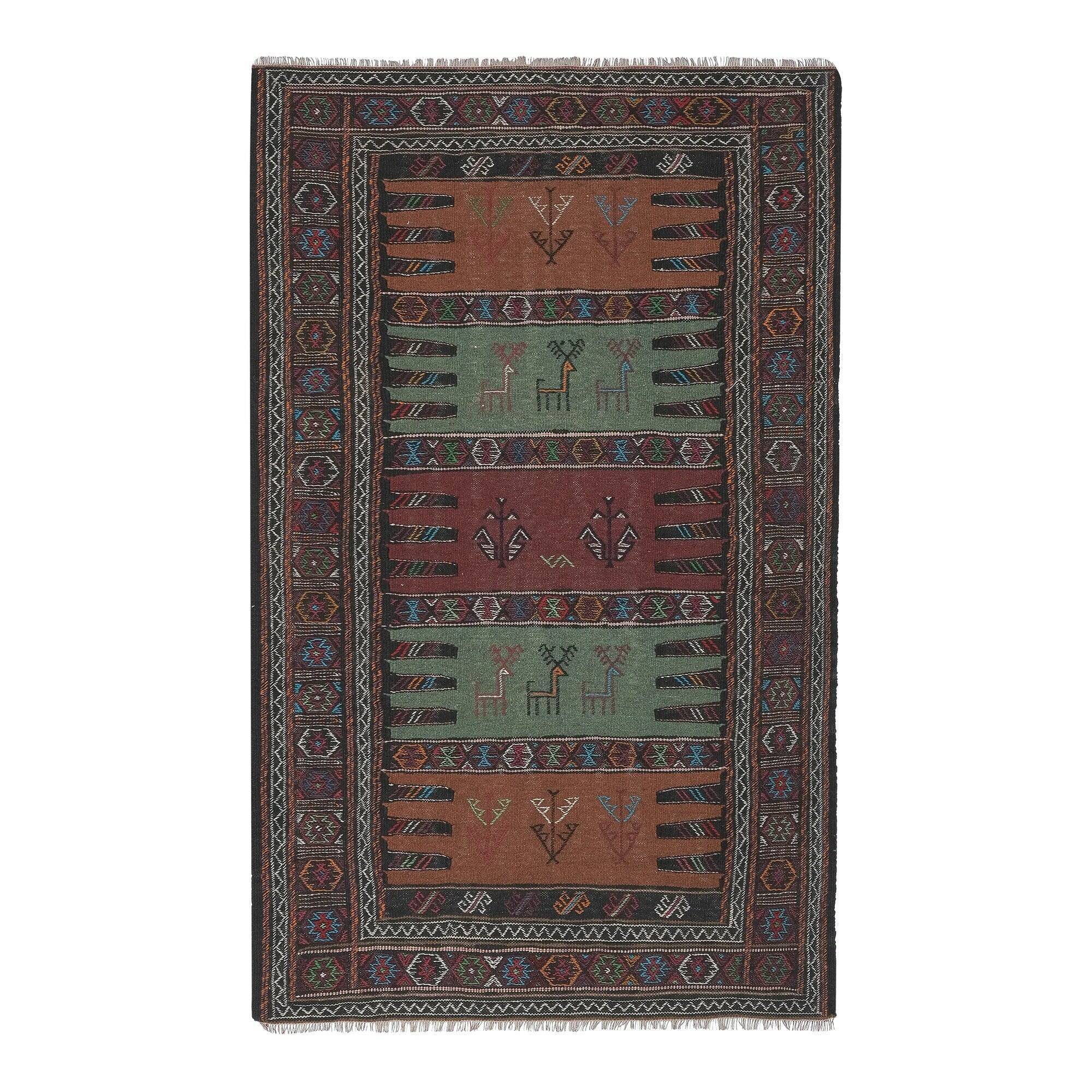 Vintage Turkish kilim handwoven 102x163 cm