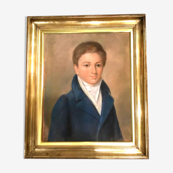 École française du XIXe.portrait de jeune homme.pastel