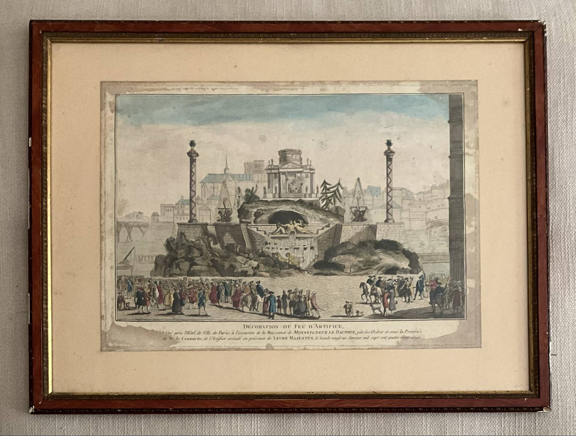 French engraving XVIII coloured – Paris 1782