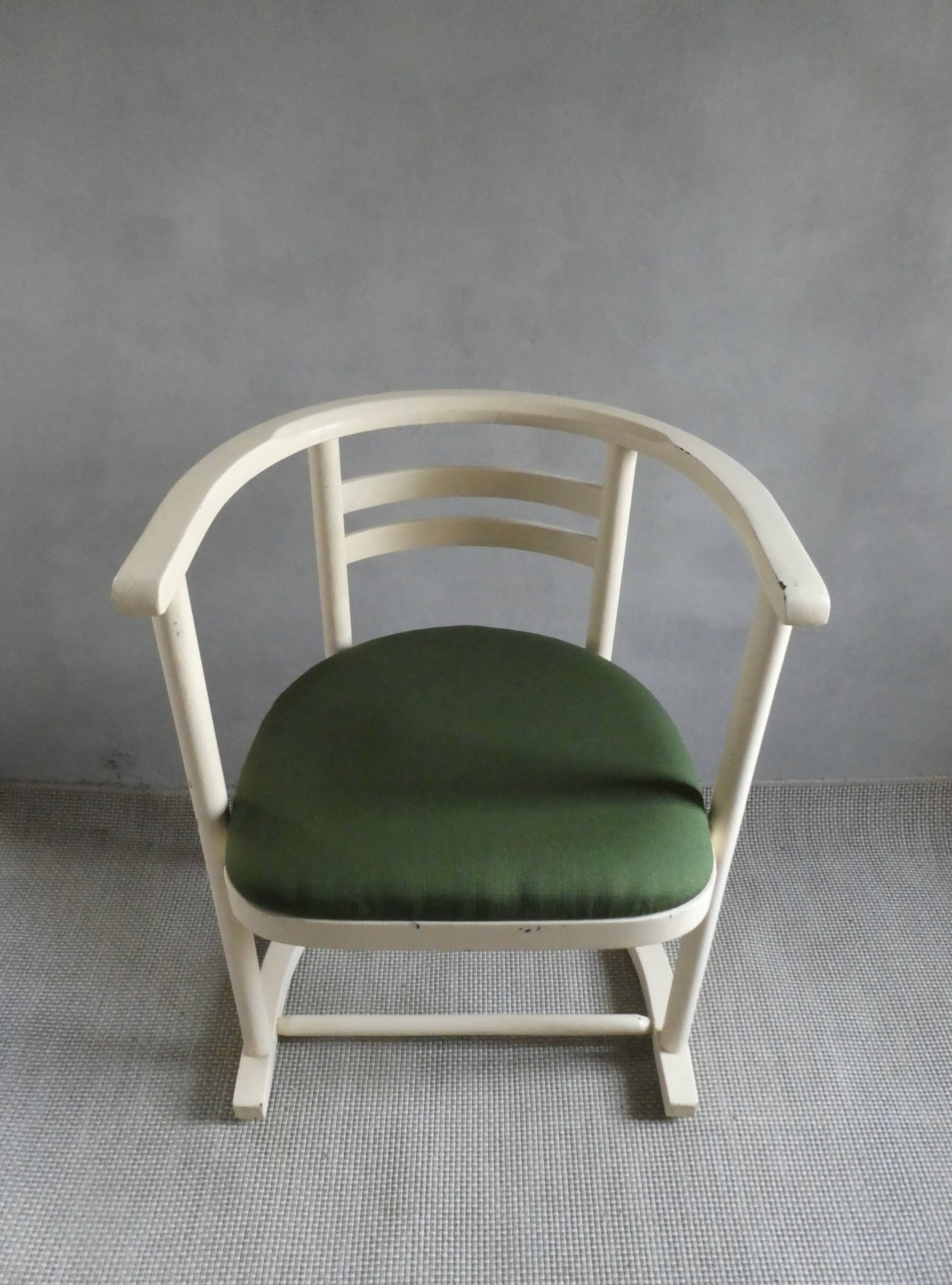 White patina wooden armchair, 1950s