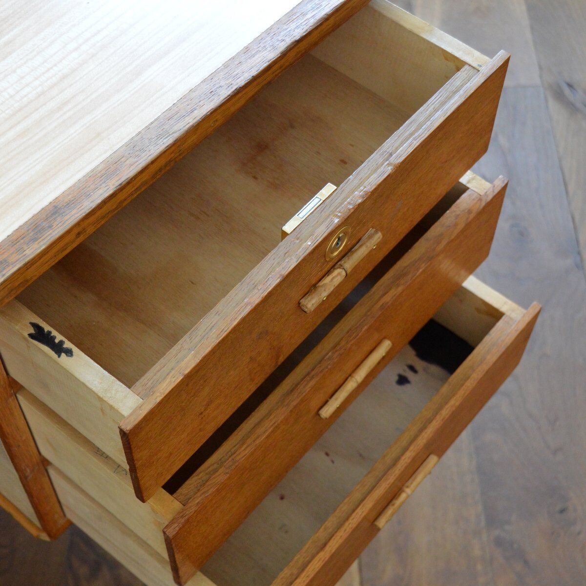 Rattan and formica desk vintage