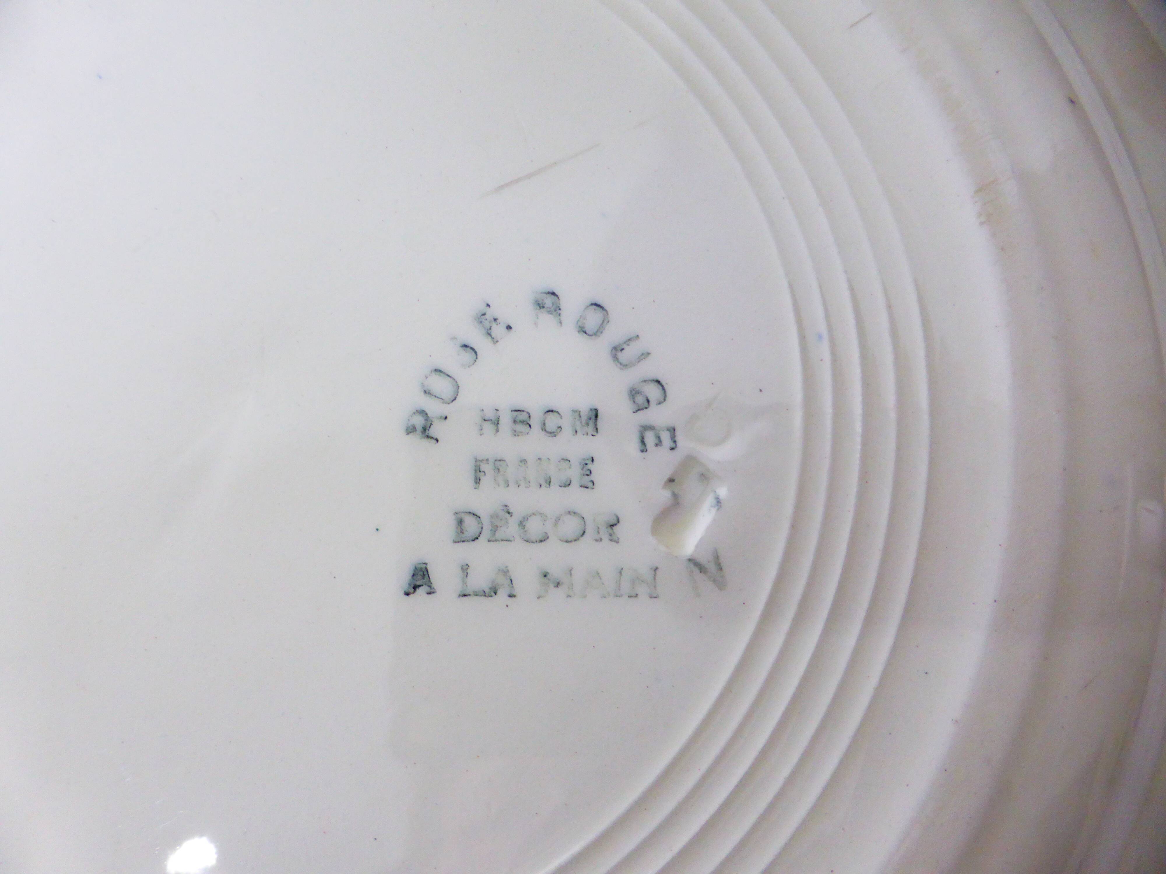 4 flat plates vintage HBCM model Rose Rouge 210358