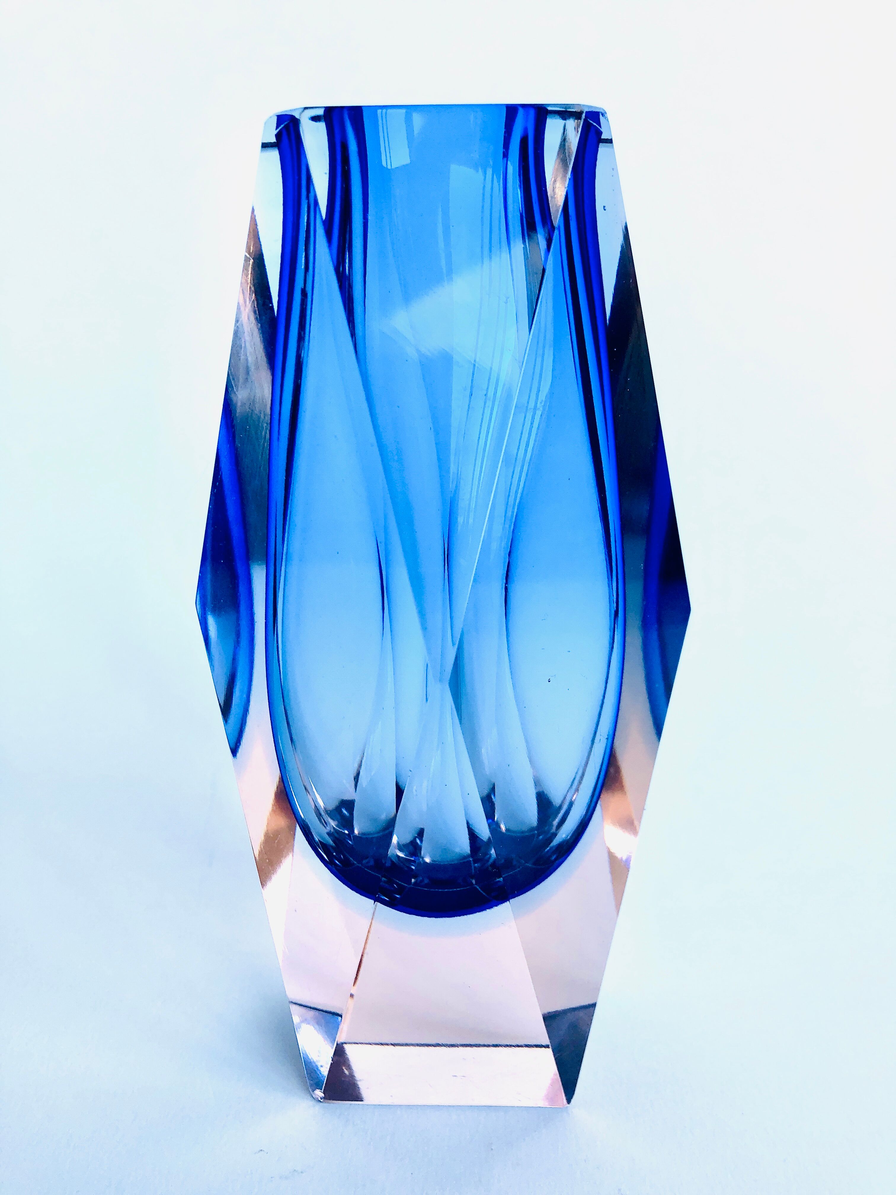 Vase Sommerso Murano design Luigi Mandruzzato, 60s