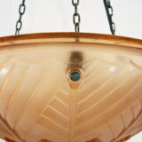 Suspension calysque Art Deco 1 Fire in glass paste