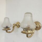 Brass and glass "art deco" wall light 1940