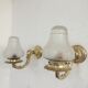 Brass and glass "art deco" wall light 1940