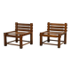 Pair of 1970s Brutalist Solid Oak Side Chairs