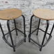 Industrial steel stool, 60 cm high