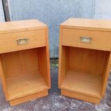 Pair of elm bedside tables