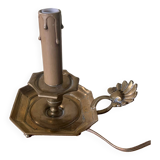 Candle holder transformed into a lamp