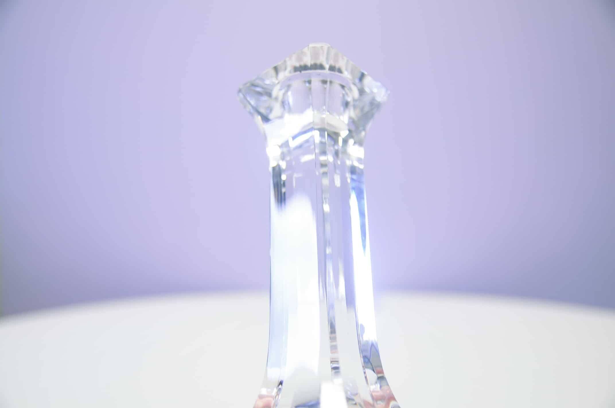Set of 2 crystal candlesticks Orrefors