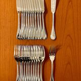 Christofle Perles 12-piece fish cutlery set, excellent condition